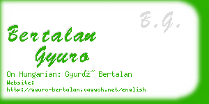 bertalan gyuro business card